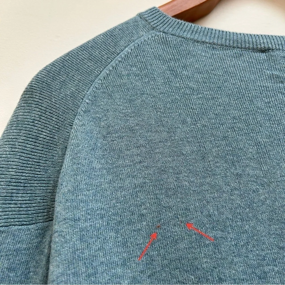 Polo Ralph Lauren Men’s Lapis Blue Pima Cotton V-Neck Sweater, Size Medium